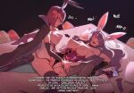  2girls absurdres alternate_costume anal_tail ass book breasts breasts_out butt_plug camilla_(fire_emblem) camilla_(spring_princess)_(fire_emblem) clitoral_hood cloak clothing_aside commission dildo easter_egg egg english_text fake_tail fire_emblem fire_emblem_awakening fire_emblem_fates fire_emblem_heroes futa_with_female futanari glasses highres large_breasts lying magazine_(object) medium_breasts miriel_(fire_emblem) missionary multiple_girls nipples official_alternate_costume on_back on_bed open_book panties panties_aside pantyhose penis pornography pussy sex sex_toy spread_legs tail timbocactus torn_clothes torn_pantyhose underwear vaginal 