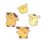  >_< :3 anus beret blush character_request color_connection commentary copyright_request customs-kun dog hat highres i0723ris japan_customs navel no_humans pochitchi pompompurin sanrio simple_background species_connection tamagotchi tongue tongue_out white_background yellow_fur 