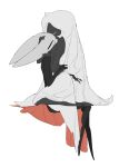  2girls absurdres arthropod_girl black_skin closed_eyes colored_skin commentary furry furry_with_furry hair_down highres hollow_knight hollow_knight:_silksong hornet_(hollow_knight) horns hug invisible_chair justdog2025 kiss lace_(hollow_knight) multiple_girls sitting topless_female white_hair yuri 