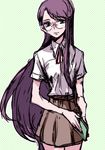  glasses heartcatch_precure! long_hair myoudou_gakuen_high_school_uniform precure purple_hair skirt solo tima tsukikage_yuri very_long_hair 