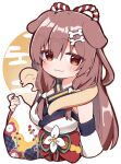  1girl 2025 :3 alternate_hair_length_(longer) animal_ears arm_at_side blue_kimono bone_hair_ornament breasts brown_eyes brown_hair chinese_zodiac closed_mouth commentary criss-cross_halter cropped_torso deformed detached_sleeves dog_ears double-parted_bangs egasumi extra_ears hair_ornament hairclip halterneck hand_up hololive inugami_korone inugami_korone_(new_year) japanese_clothes kimono large_breasts listener_(inugami_korone) long_hair looking_at_viewer manaita_obi obijime official_alternate_costume official_alternate_hairstyle parallel_hairclips pinching_sleeves rabiiandrain raised_inner_eyebrows red_sash sash sidelocks sleeveless sleeveless_kimono smile smug solo thick_outlines two-tone_kimono untranslatable_commentary upper_body very_long_hair virtual_youtuber white_kimono white_sleeves wide_sleeves year_of_the_snake 
