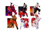  animal_ears battle_tryst blue_eyes blue_sky breasts character_request cleavage closed_mouth cloud commentary_request covered_navel elain_shee elbow_gloves gaiapolis gloves hamakawa_shuujirou looking_at_viewer multiple_boys multiple_girls official_art open_mouth pastel_(twinbee) pink_hair short_hair simple_background sky smile tonfa twinbee weapon white_background 