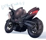 1girl absurdres ass black_boots black_hair boots cameltoe commentary flying_sweatdrops gixer_250_(natsukaze_shigure) high_heel_boots high_heels highres motor_vehicle motorcycle multicolored_hair natsukaze_shigure on_motorcycle open_mouth original pantyhose shadow two-tone_hair white_background white_hair yellow_eyes 