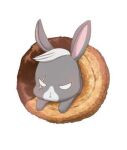  animal_focus donut food food_focus gochuumon_wa_usagi_desu_ka? lowres no_humans official_art rabbit scar scar_across_eye scar_on_face simple_background white_background white_eyes wild_geese 