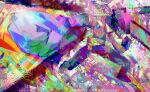  1boy absurdres blood blood_on_weapon chainsaw chainsaw_man chromatic_aberration commentary cyberpunk denji_(chainsaw_man) english_commentary highres multiple_weapons novuuuuuuuuuuuu sharp_teeth solo teeth weapon 