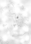  bow buchi_maru comic doll dress flower greyscale hair_bow highres long_hair monochrome open_mouth ribbon shanghai_doll smile touhou 