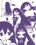  1girl :3 absurdres anger_vein animal blush cat closed_eyes collared_shirt double-parted_bangs hair_behind_ear hair_between_eyes heart highres holding holding_animal holding_cat long_hair looking_at_viewer mari_(headspace)_(omori) mari_(omori) mewo monochrome neckerchief omori on_swing open_mouth photo_(object) purple_theme shirt short_sleeves sitting skirt smile solo something_(omori) spoilers spoken_anger_vein sweater_vest swing zhentan10806 zzz 