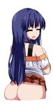  1girl ^_^ ass bare_shoulders blue_hair blush breasts brown_skirt closed_eyes clothes_lift from_behind game_asset hair_between_eyes ikeda_(kasutera) large_breasts large_variant_set layered_clothes long_hair long_sidelocks looking_back lowres no_panties non-web_source off-shoulder_shirt off_shoulder official_art open_mouth pixel_art pleated_skirt raised_inner_eyebrows self-datamine shirt short_sleeves sidelocks simple_background skirt skirt_lift smile solo standing summer_memories tachi-e tank_top transparent_background variant_set white_shirt yui_(summer_memories) 
