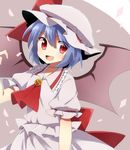  bad_id bad_pixiv_id bat_wings blue_hair hat open_mouth red_eyes remilia_scarlet saibi short_hair smile solo touhou wings 