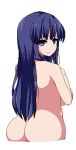  1girl ass blue_eyes blue_hair blush breasts closed_mouth completely_nude from_behind game_asset hair_between_eyes ikeda_(kasutera) large_breasts large_variant_set long_hair long_sidelocks looking_back lowres non-web_source nude official_art pixel_art raised_inner_eyebrows self-datamine sidelocks simple_background smile solo standing summer_memories tachi-e transparent_background variant_set yui_(summer_memories) 