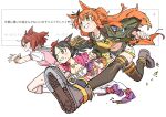  +_+ 3girls animal_ears ascot belt black_hair black_thighhighs blush bomber_jacket bow breasts brown_eyes brown_hair brown_ribbon center_frills cleavage clenched_teeth crop_top dog_tags dress drill_hair ear_bow ear_ribbon fang frills green_belt green_jacket hair_ornament hairband haruyuki_(gffewuoutgblubh) horse_ears horse_girl horse_tail jacket large_breasts long_hair long_sleeves marvelous_sunday_(kira_doki_waku_mabe)_(umamusume) marvelous_sunday_(umamusume) mayano_top_gun_(scramble_zone)_(umamusume) mayano_top_gun_(umamusume) midriff multicolored_dress multiple_girls navel open_clothes open_jacket open_mouth orange_hair orange_tail pink_ascot pink_eyes pink_vest puffy_short_sleeves puffy_sleeves purple_eyes red_hairband request_inset ribbon running sakura_laurel_(saisir_le_reve)_(umamusume) sakura_laurel_(umamusume) shirt shoes short_hair short_sleeves shorts small_breasts smile sweat tail teeth thighhighs translation_request twintails two_side_up umamusume umamusume:_star_blossom vest white_shorts yellow_shirt 