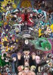  absurdres ahoge aoyama_saki armor axe barbed_wire baseball_bat bear beard bird black_hair black_necktie blonde_hair blue_eyes blue_hair blush bow breasts brown_eyes cake character_request cleavage commentary_request deerstalker eagle elephant everyone facial_hair food gatling_gun glasses green_eyes green_hair grey_eyes grey_hair grey_pants grey_skirt gun hair_bow hair_ornament hairband hat highres hippusutobu holding holding_axe holding_baseball_bat holding_knife holding_magnifying_glass holding_scissors holding_sword holding_weapon ijimeru_yabai_yatsu knife lion magnifying_glass midorida_natsuka military_vehicle minigun motor_vehicle multiple_boys multiple_girls muscular muscular_male musical_note mustache necktie one_eye_closed open_mouth pants pink_hair pleated_skirt red_eyes red_hair red_necktie revision school_uniform scissors shirosaki_hana_(ijimeru_yabai_yatsu) skirt smile snake striped_clothes striped_necktie sword tanaka_kouta tank translation_request twintails v weapon wheelchair white_hair yellow_eyes 