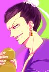  1boy bacchus_(fairy_tail) black_hair earrings fairy_tail highres jewelry male male_focus smile solo 