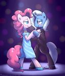  blue_eyes blush clothed clothing dancing dress duo equine female frankier77 friendship_is_magic hair horn horse lesbian mammal my_little_pony pants pink_hair pinkie_pie_(mlp) pony purple_eyes shirt shoes standing suit trixie_(mlp) unicorn 