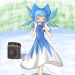  cirno microphone middle_finger music nac0n singing solo touhou 