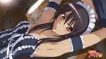  armpits ayuzawa_misaki black_hair blush brown_eyes corset highres jet_yowatari kaichou_wa_maid-sama! long_hair maid solo sweat 