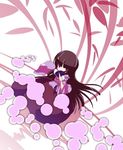  brown_hair dress fan female houraisan_kaguya komaruri long_hair pixiv_thumbnail red_eyes resized touhou 