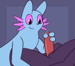 2d_animation ahatas ambiguous_gender animated balls blue_body bodily_fluids feral frame_by_frame genital_fluids genitals handjob hi_res looking_at_genitalia looking_at_penis male male/ambiguous penile penis pink_eyes precum purple_body rain_world rivulet_(rain_world) sex simple_background slugcat smile solo_focus spearmaster_(rain_world) videocult