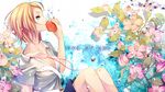  apple bad_id bad_pixiv_id blonde_hair blue_eyes bubble flower food fruit kagamine_rin out_of_eden_(vocaloid) sasasasa short_hair snake solo vocaloid 