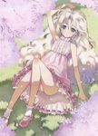  absurdres bou cherry_blossoms highres long_hair long_legs lying mary_janes original panties shoes skirt solo underwear 