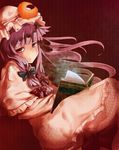  absurdres book cloak colorized hat highres kyougen long_hair patchouli_knowledge purple_hair solo touhou 