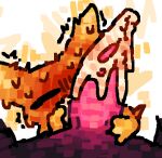 ambiguous_gender big_ears big_eyes blush blush_lines blushing_profusely bodily_fluids cum cum_from_mouth cum_in_mouth cum_inside cum_on_hand cum_on_own_penis cum_on_penis cum_on_self duo eyes_closed feral genital_fluids genitals hi_res leaking_cum lizard_(rain_world) male male/ambiguous monk_(rain_world) oral orange_body penis pink_lizard_(rain_world) pink_penis rain_world scaliescum shaking size_difference slugcat sweat sweatdrop tapering_penis videocult