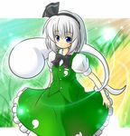  blue_eyes hitodama konpaku_youmu konpaku_youmu_(ghost) short_hair silver_hair solo touhou yurume_atsushi 