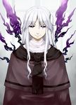  long_hair purple_eyes purple_wings sakuraba_yuuki shinki side_ponytail silver_hair solo touhou touhou_(pc-98) wings 