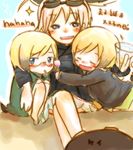  blonde_hair erica_hartmann hanna-justina_marseille katou_keiko multiple_girls muro siblings strike_witches twins ursula_hartmann world_witches_series 