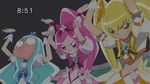  aqua_hair blonde_hair bow cure_blossom cure_marine cure_sunshine hair_bow hair_ornament hanasaki_tsubomi heart heartcatch_precure! kurumi_erika long_hair magical_girl multiple_girls myoudouin_itsuki precure screencap twintails 