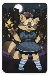 anthro cane clothing dress footwear hat headgear headwear male mammal poppy_(skellyroon) procyonid raccoon skellyroon socks solo top_hat