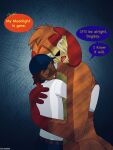 anthro bodily_fluids canid canine canis comic dogday_(poppy_playtime) domestic_dog dustin_c english_text hi_res hug human male male/male mammal poppy_playtime tears text