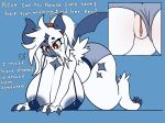  absol accessory all_fours anthro areola areola_slip big_areola big_breasts big_butt borky-draws boy_shorts breasts breath butt camisole claws cleavage clitoris clothed clothing clothing_aside comb curvy_figure dialogue diamond_(marking) english_text female fur generation_3_pokemon generation_6_pokemon genitals grey_body hair hair_accessory hanging_breasts hi_res horn huge_breasts long_hair maliqeth_apocrypha markings mature_anthro mature_female mega_absol mega_evolution messy_hair nintendo nipple_outline pencil_behind_ear picture_in_picture pokemon pokemon_(species) pussy red_eyes small_wings solo text thick_thighs underwear underwear_aside white_body white_fur white_hair wings 