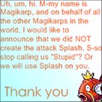  announcement lowres magikarp pokemon splash splashing thank_you 