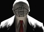  20th_century_boys artist_request formal male_focus mask necktie realistic solo suit tomodachi 