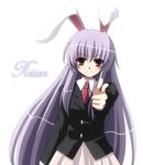  animal_ears blazer bunny_ears jacket long_hair plue_(coruru) purple_hair reisen_udongein_inaba solo touhou 