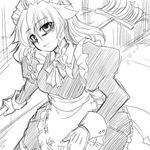  greyscale izayoi_sakuya lowres maid monochrome solo stitches tajima_yuuki touhou zombie 