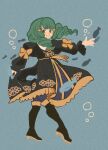  1girl boots drill_hair fire_emblem fire_emblem:_three_houses fish flayn_(fire_emblem) garreg_mach_monastery_uniform green_eyes green_hair hair_ornament hairclip high_heels highres knee_boots mz_tqk8 twin_drills underwater uniform 