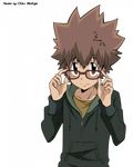  glasses hood hoodie katekyo_hitman_reborn katekyo_hitman_reborn! sawada_tsunayoshi 