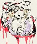  blood breasts cleavage gap kuma_(crimsonvanilla) large_breasts lowres solo touhou yakumo_yukari 
