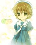  bad_id bad_pixiv_id brown_eyes brown_hair clannad dango_daikazoku hat lowres okazaki_ushio ryou_(kimagure) school_uniform short_hair solo 