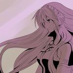  bad_id bad_pixiv_id long_hair matsyumaro megurine_luka monochrome purple solo vocaloid 