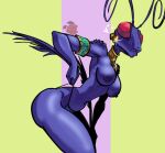  2024 antennae_(anatomy) anthro areola armlet arthropod artist_logo bent_arm big_areola big_breasts big_eyes big_nipples biped blue_areola blue_body blue_breasts blue_clothing blue_lips blue_nipples blue_thong blue_underwear breasts clothed clothing clothing_pull compound_eyes digital_drawing_(artwork) digital_media_(artwork) empty_eyes extended_arm female fingers geometric_background glistening glistening_body heart_symbol image_comics insect invincible_(comics) invincible_(tv_series) leaning leaning_forward lips logo monotone_body mouth_closed navel neck_ring nipples pinup portrait pose red_eyes side_view simple_background solo sparkles standing thick_thighs thong thong_pull thraxan three-quarter_portrait topless topless_anthro topless_female underwear underwear_pull unknown_artist white_heart 