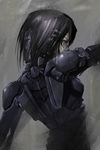  back black_hair blame! cyborg kath red_eyes sanakan science_fiction short_hair solo 