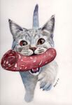 cat_tail domestic_cat felid feline felis food invalid_tag mammal meat mouthful sausage tidbit