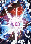  1boy aura fate/grand_order fate_(series) glowing glowing_weapon highres holding holding_polearm holding_weapon jun_canopus karna_(fate) long_hair male_focus polearm red_hair spear super_karna_(fate) vasavi_shakti_(fate) weapon yellow_eyes 