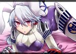  android animal_ears blush breasts bunny_ears bunny_girl bunny_tail headphones labrys large_breasts long_hair persona persona_4:_the_ultimate_in_mayonaka_arena ponytail red_eyes segami_daisuke silver_hair solo tail 