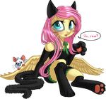  alpha_channel animal_ears anthro anthrofied blue_eyes blush breasts cat clothing english_text equine feline female fluttershy_(mlp) friendship_is_magic hair horse kittehkatbar looking_at_viewer mammal mouse my_little_pony paws pegasus pink_hair plain_background pony rodent solo text transparent_background wings 