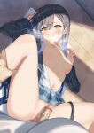  1boy 1girl black_hair black_jacket black_panties blazer blush breasts censored closed_mouth clothing_aside commentary_request dot_nose earrings fat fat_man gradient_hair hair_behind_ear hair_between_eyes hair_ornament hairclip hand_on_another's_leg hands_up heavy_breathing indoors jacket jewelry kamiyama_high_school_uniform_(project_sekai) lapels long_hair long_sleeves looking_at_viewer lying m_legs missionary mosaic_censoring multicolored_hair navel nipples notched_lapels on_back open_clothes open_shirt panties panties_around_one_leg penis plaid_clothes plaid_skirt pleated_skirt project_sekai pussy school_uniform shiraishi_an shirt sidelocks skirt small_breasts spread_legs star_(symbol) star_hair_ornament stomach sweat tile_floor tiles two-tone_hair underwear valueless0000 white_shirt yellow_eyes 