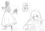  alice_margatroid alternate_costume doll full_body goliath_doll greyscale hairband kuroi_yasu monochrome shanghai_doll short_hair sketch string touhou translation_request 